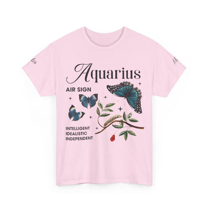 Aquarius Unisex Tee - Sustainable Dual Print Heavy Cotton Shirt for Adults