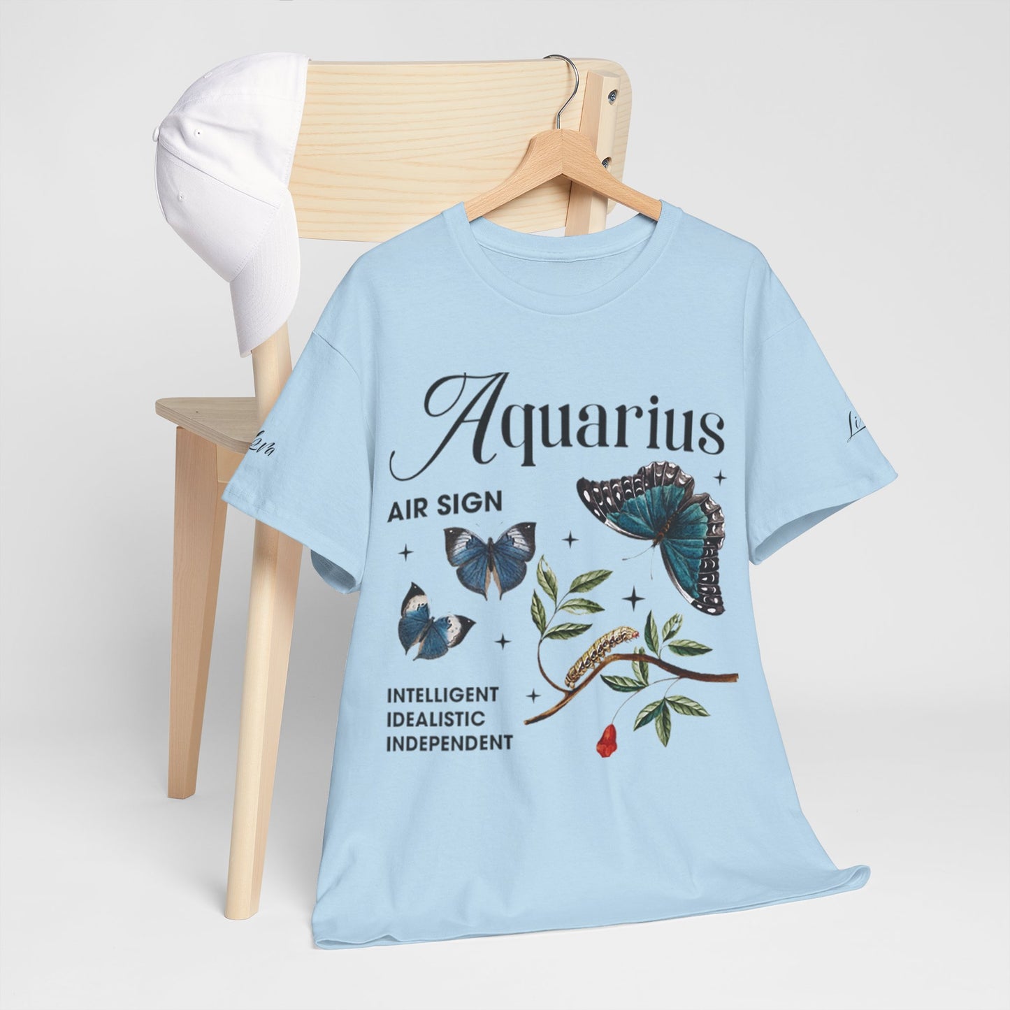 Aquarius Unisex Tee - Sustainable Dual Print Heavy Cotton Shirt for Adults