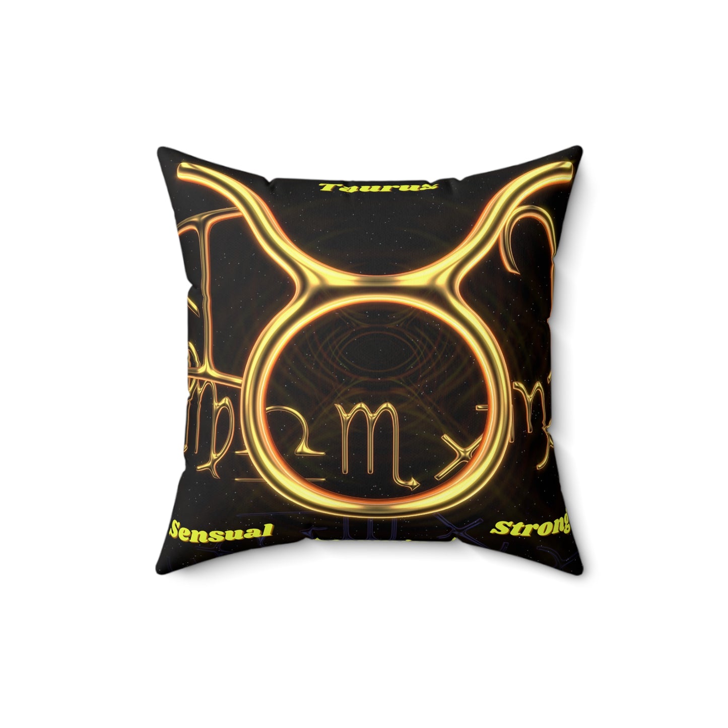 Spun Polyester Square Pillow___Taurus