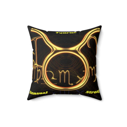 Spun Polyester Square Pillow___Taurus