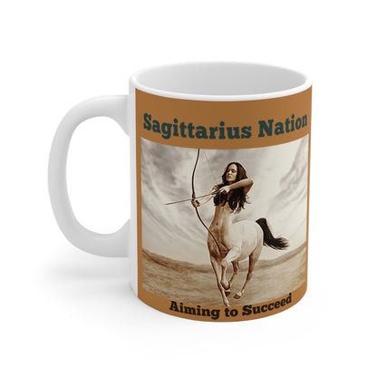 Sagittarius ( scratch resistant)  Ceramic Mugs/ Brown (11oz / 15oz /20oz)
