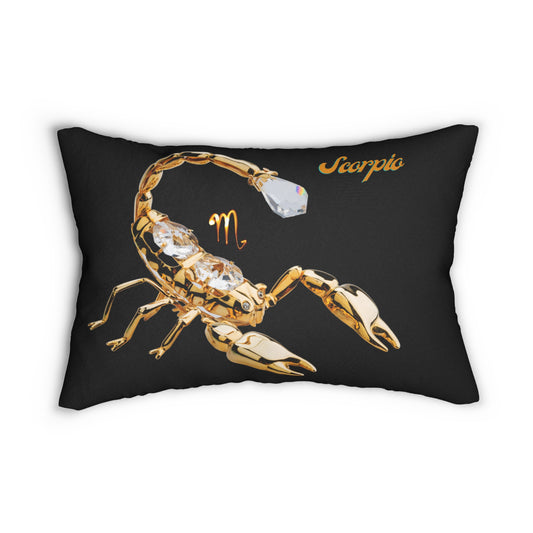 Spun Polyester Lumbar Pillow____Scorpio/Black