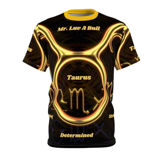 Unisex Cut & Sew Tee (AOP)_Taurus the LuvAbull