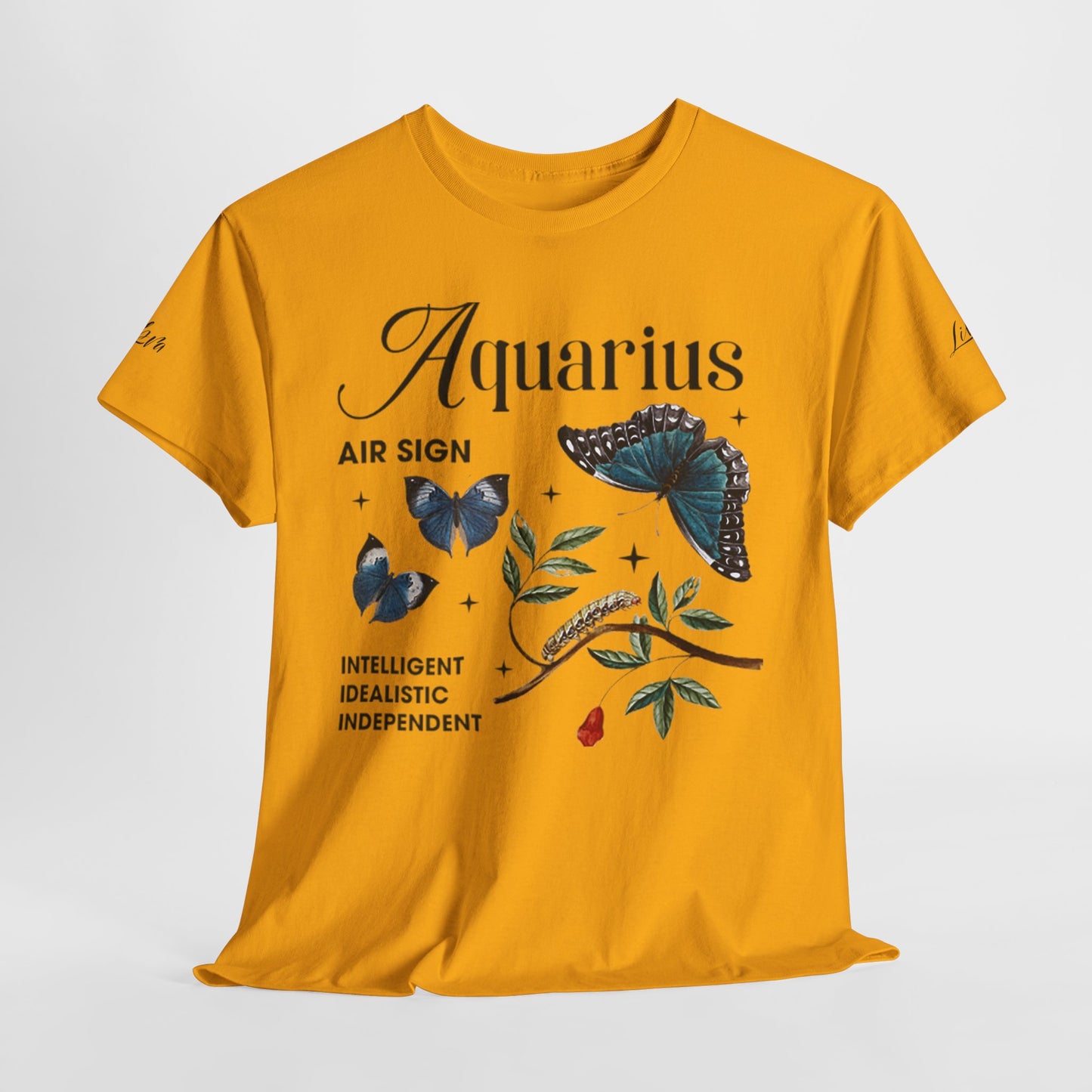 Aquarius Unisex Tee - Sustainable Dual Print Heavy Cotton Shirt for Adults