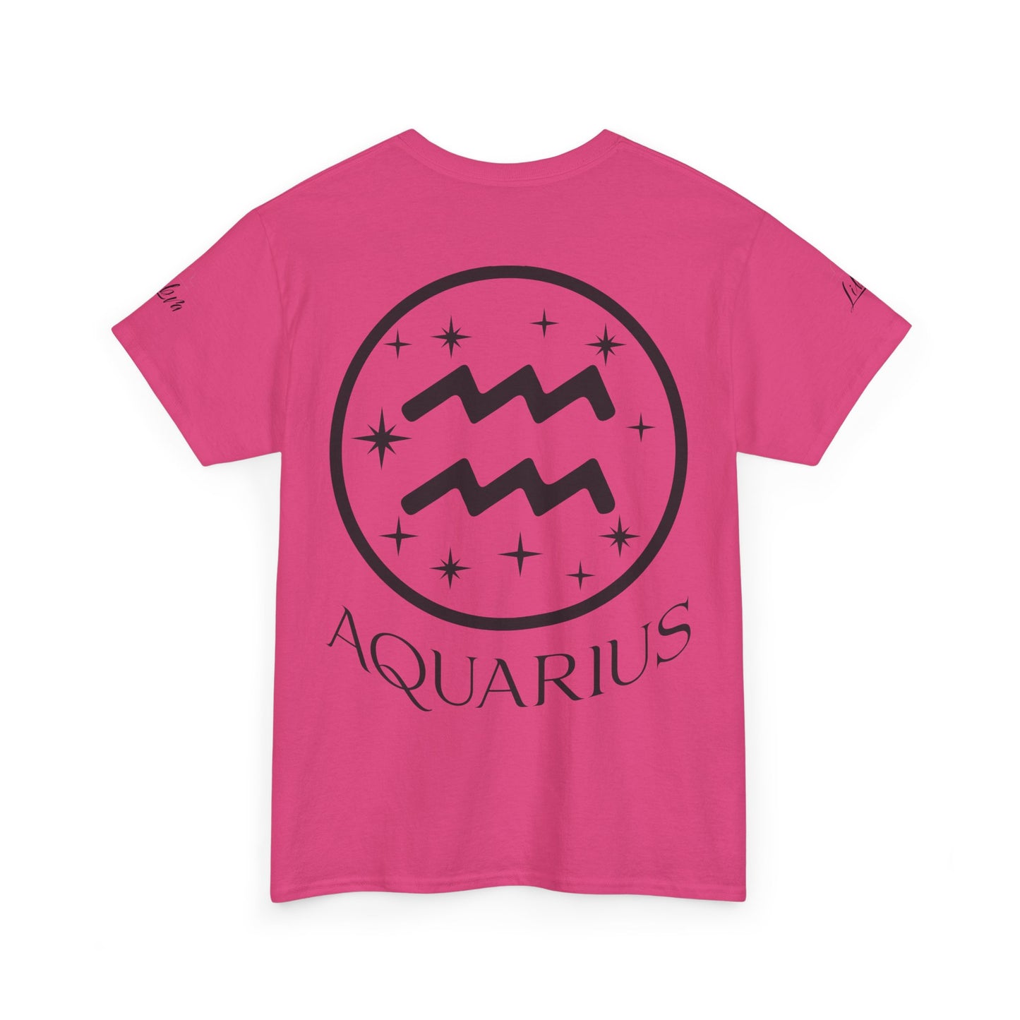 Aquarius Unisex Tee - Sustainable Dual Print Heavy Cotton Shirt for Adults