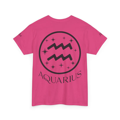 Aquarius Unisex Tee - Sustainable Dual Print Heavy Cotton Shirt for Adults