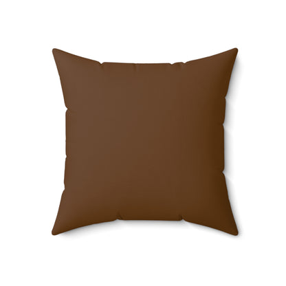 Brown Accent/ Spun Polyester Square Pillow__Aries Nation