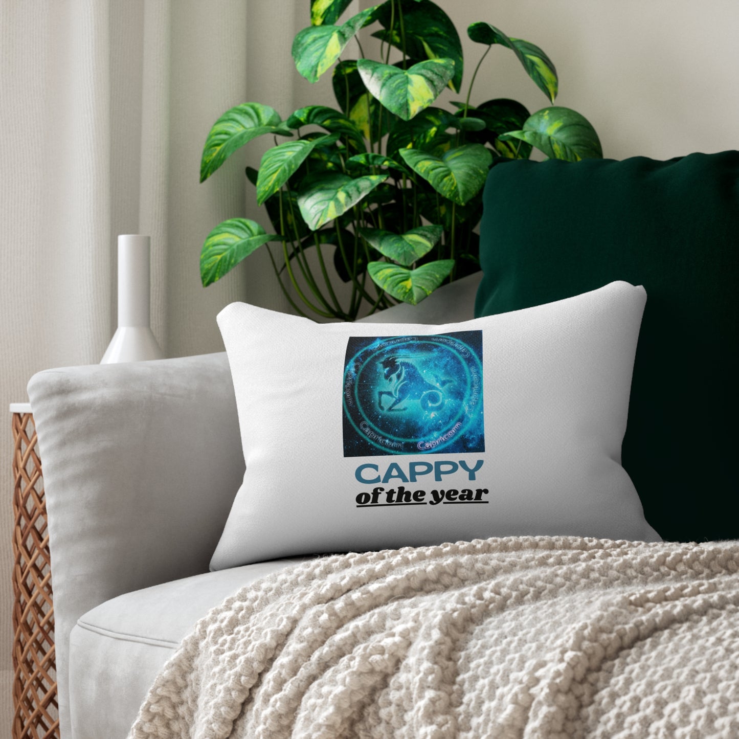 Modern Spun Polyester Lumbar Pillow/Capricorn
