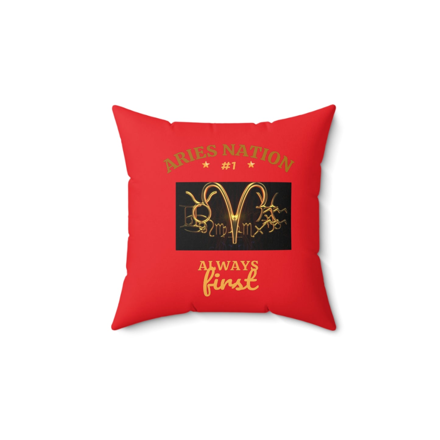 Red Accent/Spun Polyester Square Pillow__Aries Nation