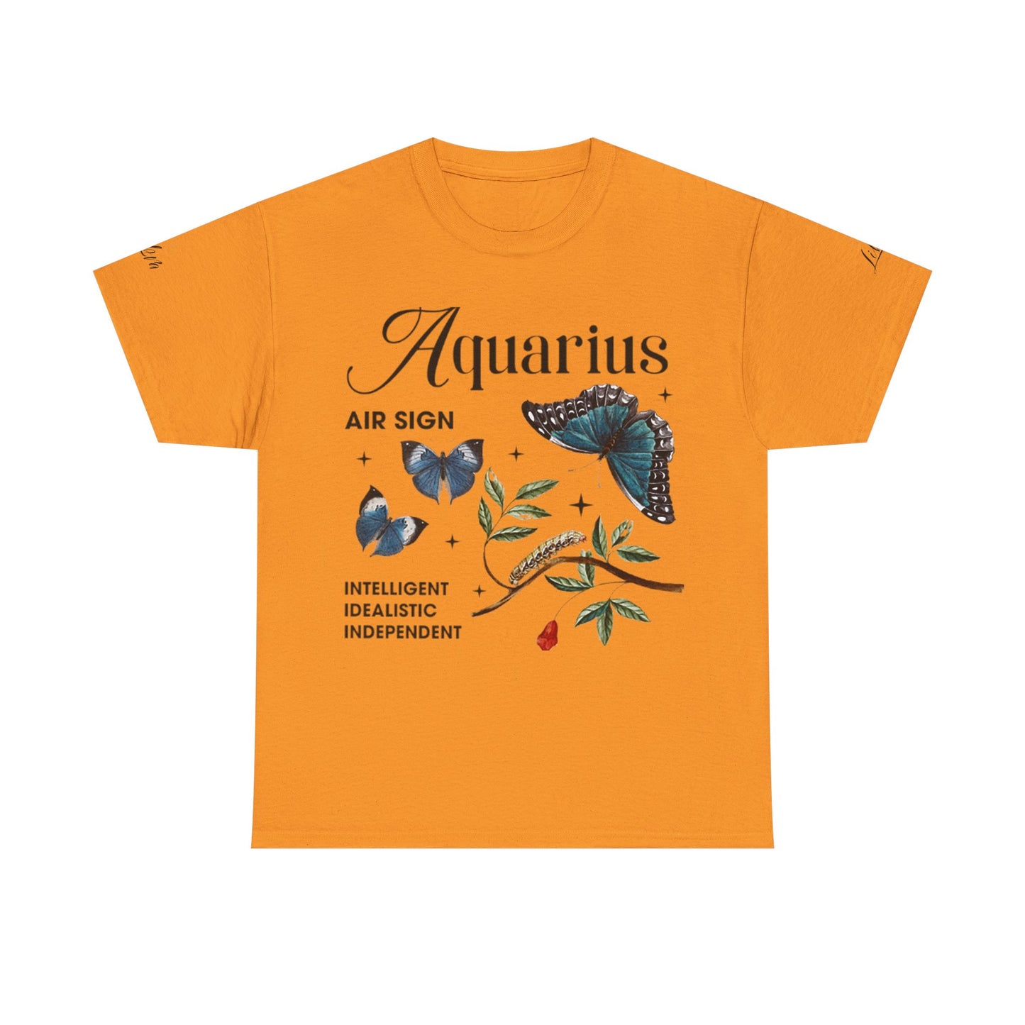 Aquarius Unisex Tee - Sustainable Dual Print Heavy Cotton Shirt for Adults