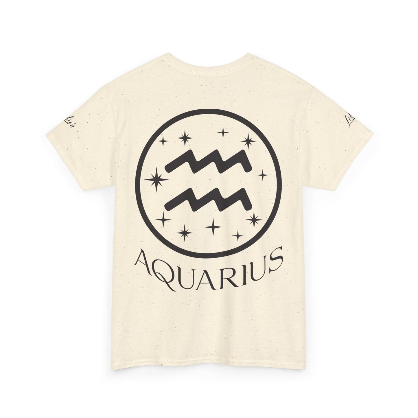 Aquarius Unisex Tee - Sustainable Dual Print Heavy Cotton Shirt for Adults