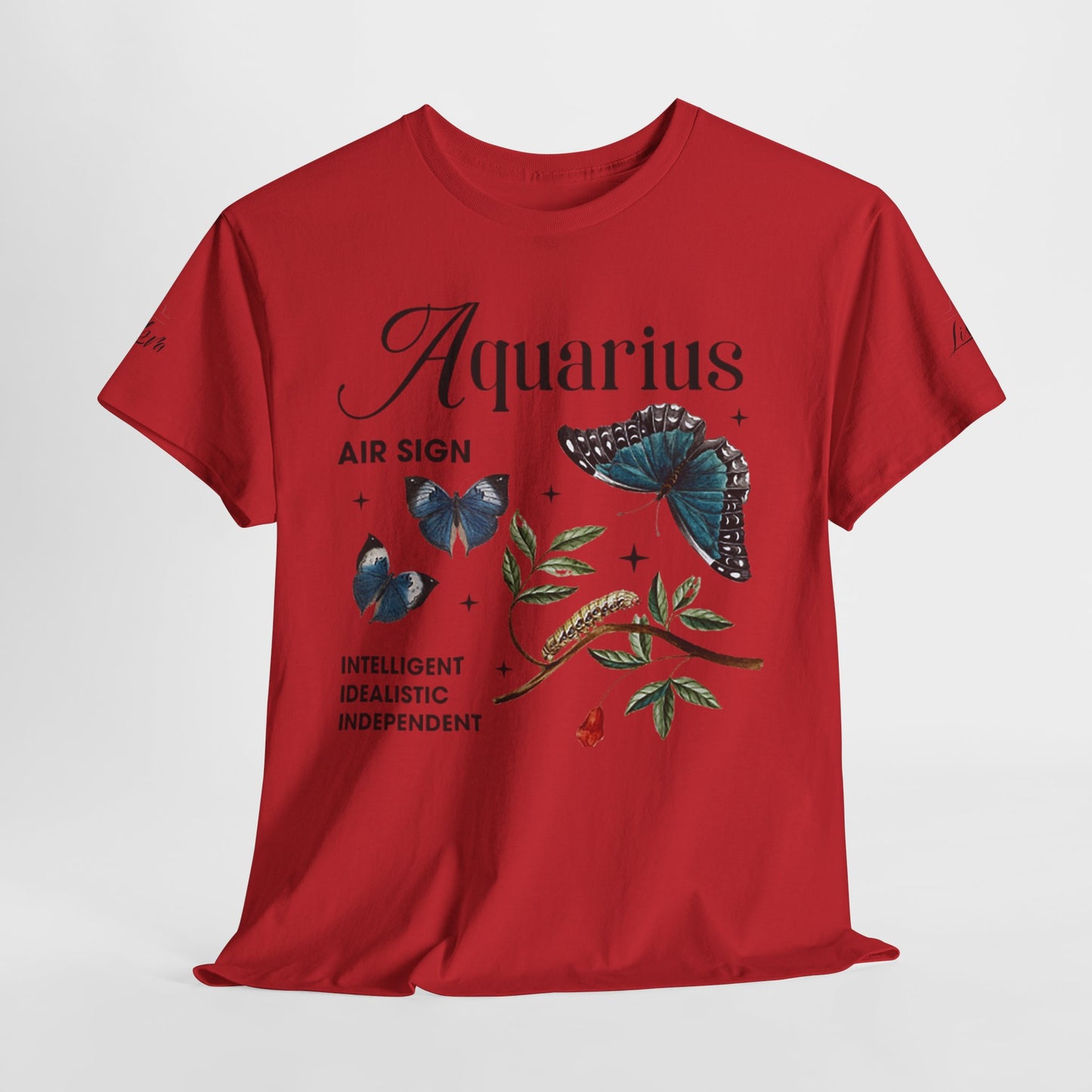 Aquarius Unisex Tee - Sustainable Dual Print Heavy Cotton Shirt for Adults