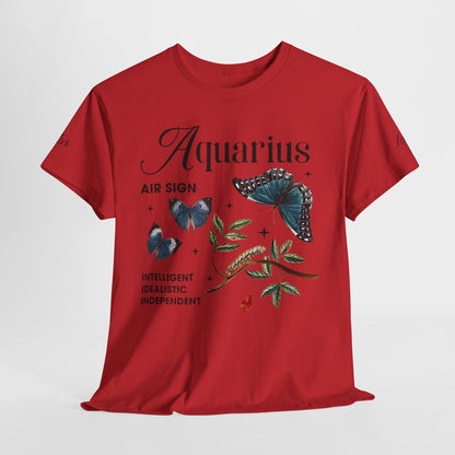Aquarius Unisex Tee - Sustainable Dual Print Heavy Cotton Shirt for Adults