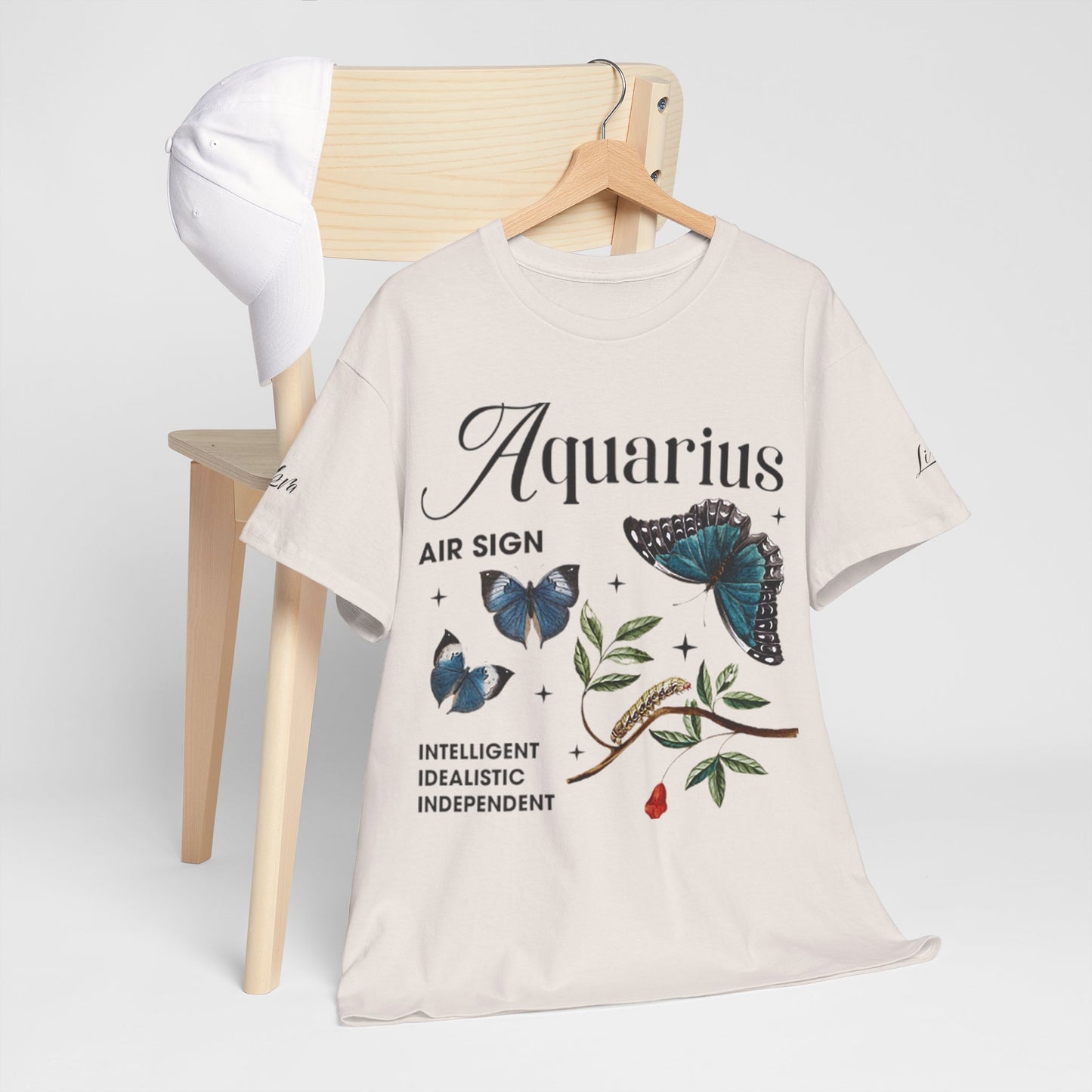 Aquarius Unisex Tee - Sustainable Dual Print Heavy Cotton Shirt for Adults