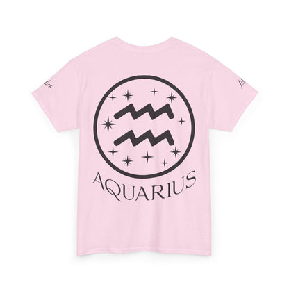 Aquarius Unisex Tee - Sustainable Dual Print Heavy Cotton Shirt for Adults