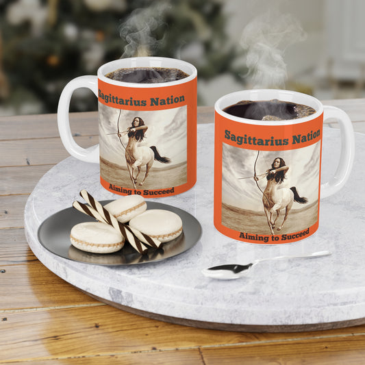 Sagittarius (scratch resistant) Ceramic Mugs/ Orange (11oz / 15oz /20oz)
