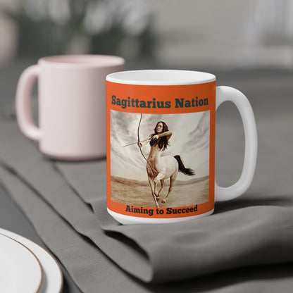Sagittarius (scratch resistant) Ceramic Mugs/ Orange (11oz / 15oz /20oz)