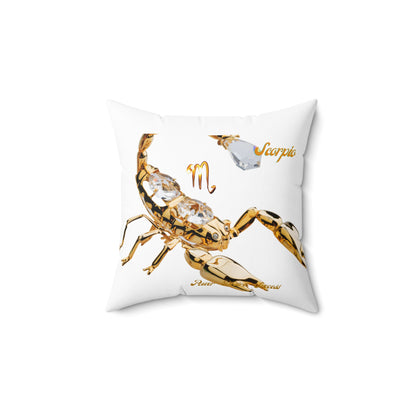 Spun Polyester Square Pillow____Scorpio/White