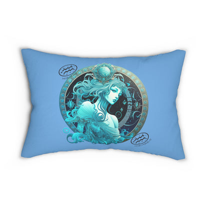 Modern Spun Polyester Lumbar Pillow/Aquarius