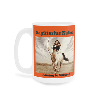 Sagittarius (scratch resistant) Ceramic Mugs/ Orange (11oz / 15oz /20oz)