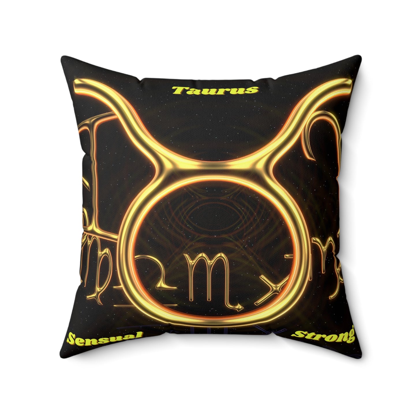 Spun Polyester Square Pillow___Taurus