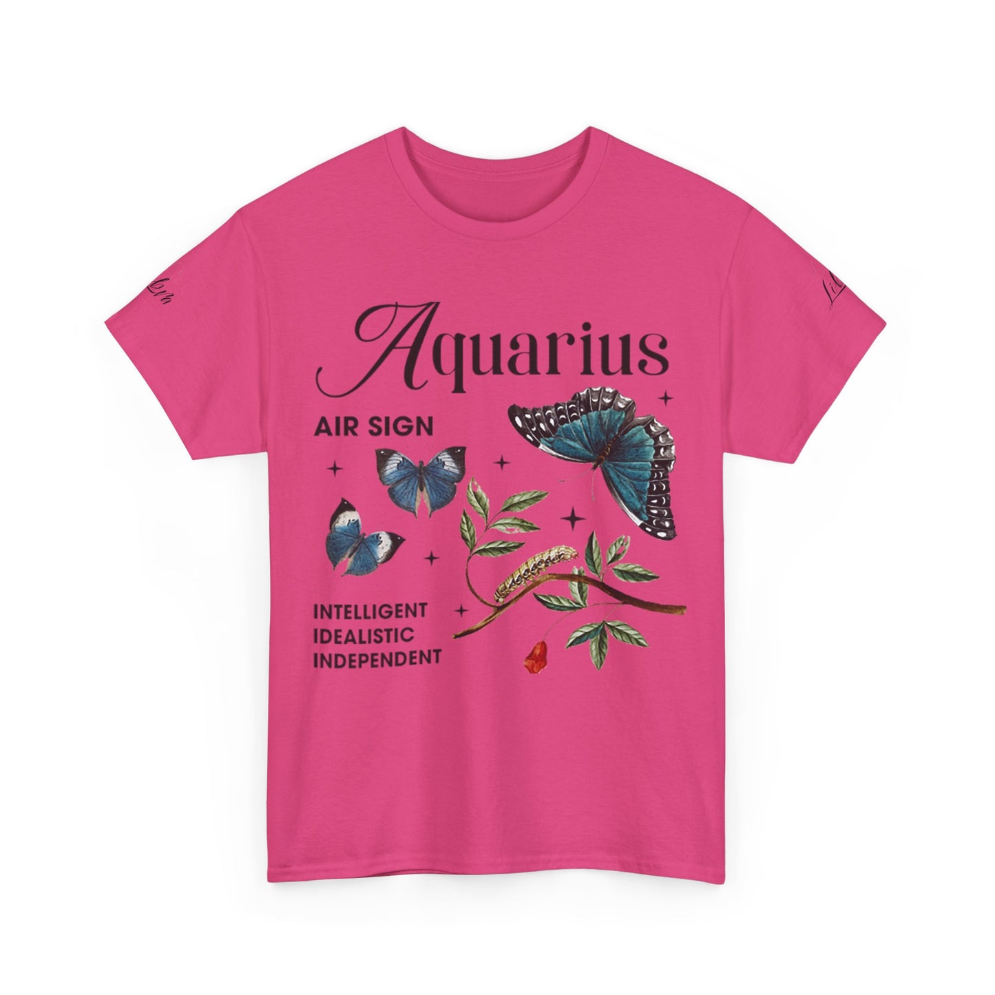Aquarius Unisex Tee - Sustainable Dual Print Heavy Cotton Shirt for Adults