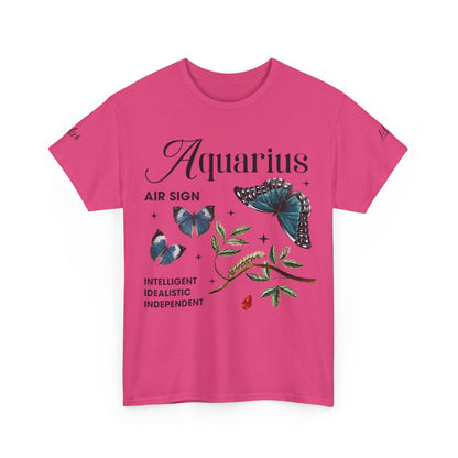 Aquarius Unisex Tee - Sustainable Dual Print Heavy Cotton Shirt for Adults