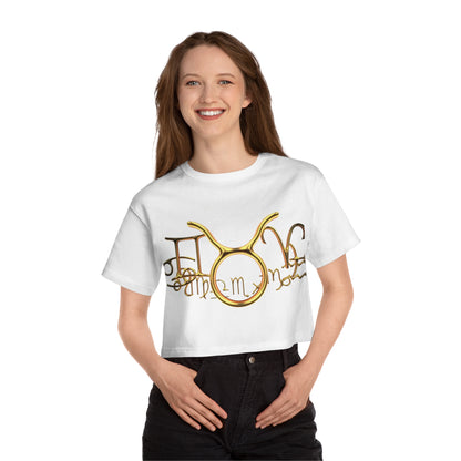 Cropped T-Shirt - Taurus Nation Design for Champion Women's Heritage Collection