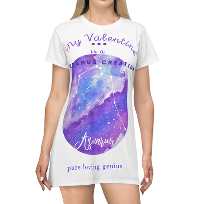 All Over Print T-Shirt Dress_______Aquarius/Valentine *