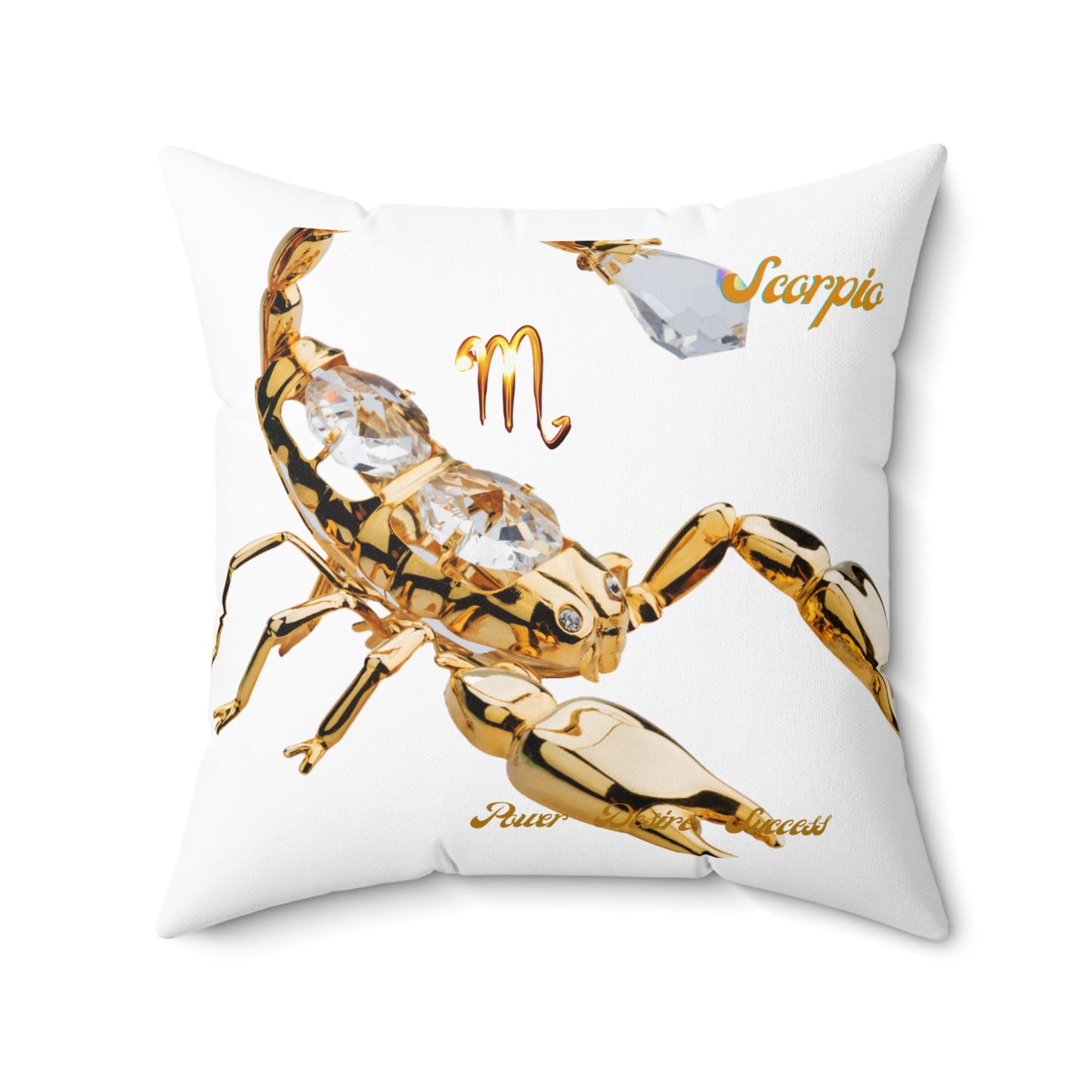 Spun Polyester Square Pillow____Scorpio/White