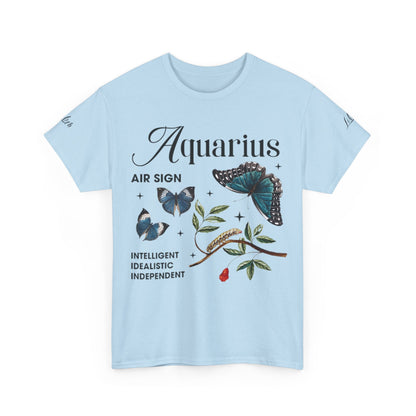 Aquarius Unisex Tee - Sustainable Dual Print Heavy Cotton Shirt for Adults