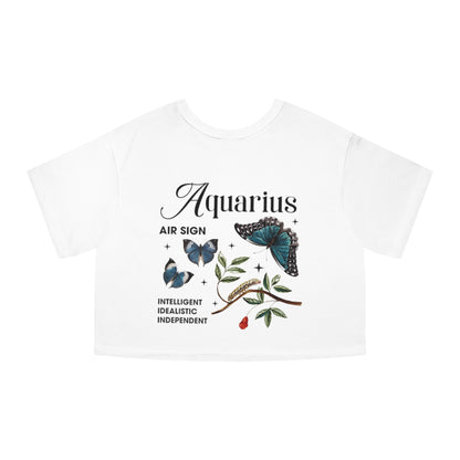 Cropped T-Shirt - Aquarius Astrology Design for Champion Women's Heritage