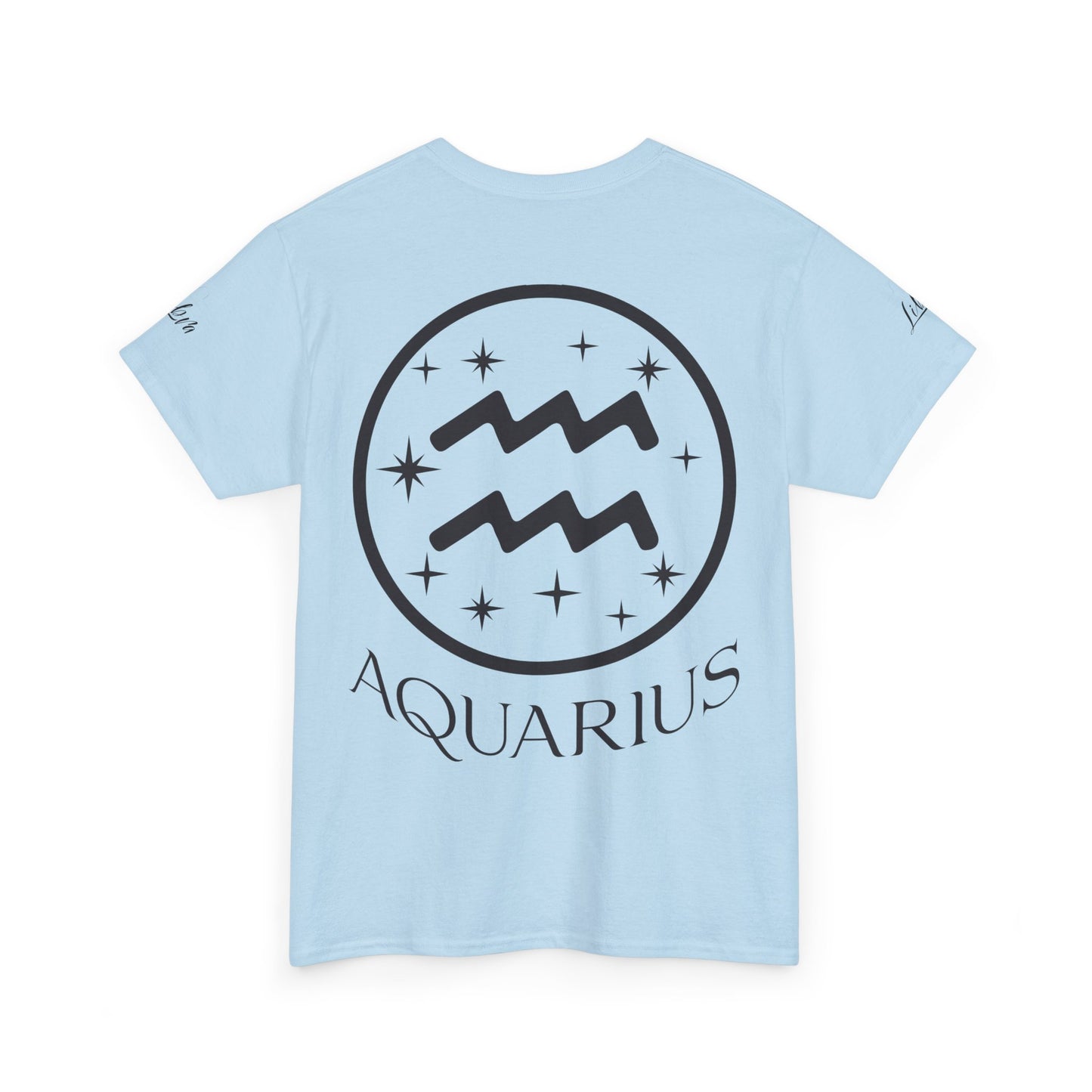 Aquarius Unisex Tee - Sustainable Dual Print Heavy Cotton Shirt for Adults