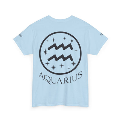 Aquarius Unisex Tee - Sustainable Dual Print Heavy Cotton Shirt for Adults