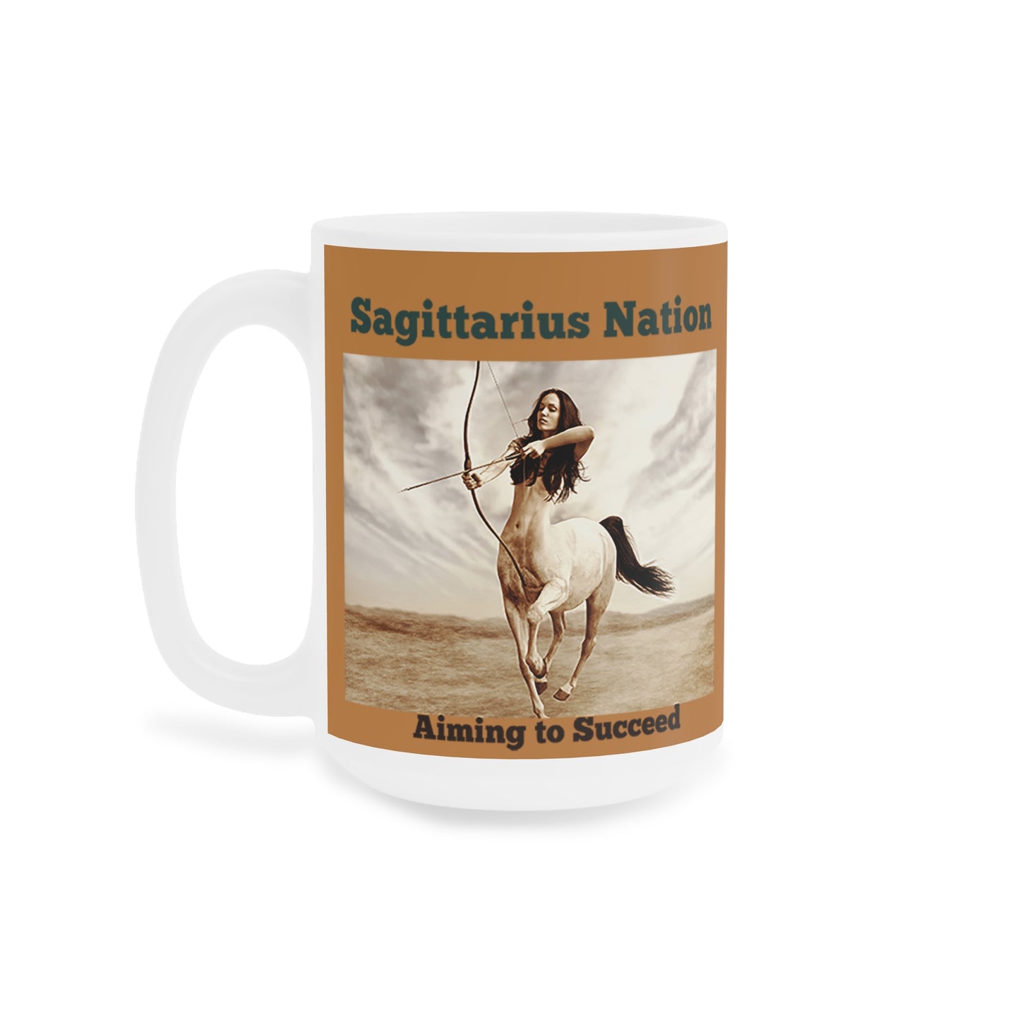 Sagittarius ( scratch resistant)  Ceramic Mugs/ Brown (11oz / 15oz /20oz)
