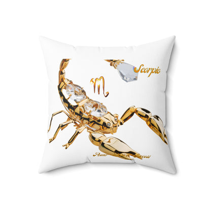 Spun Polyester Square Pillow____Scorpio/White