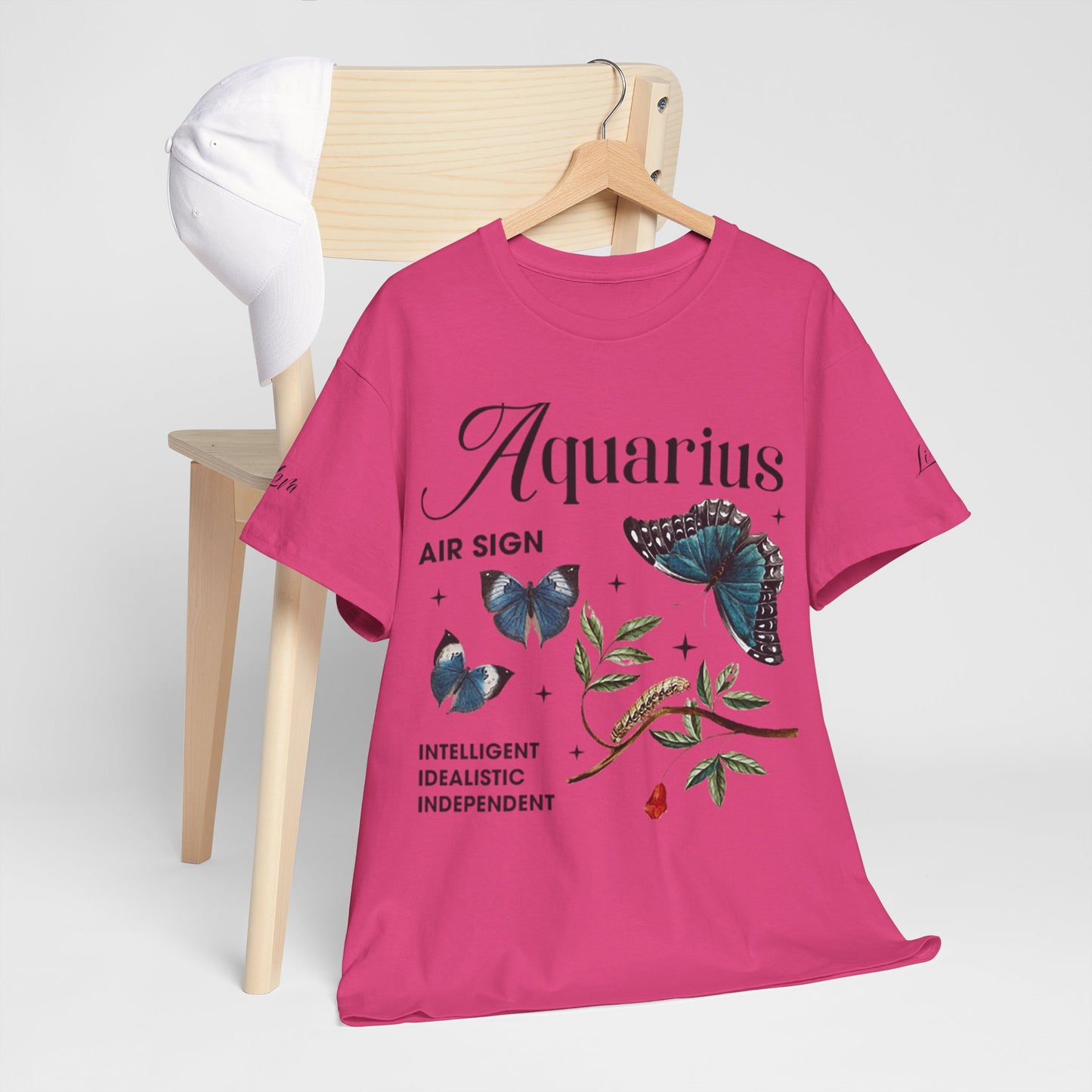 Aquarius Unisex Tee - Sustainable Dual Print Heavy Cotton Shirt for Adults