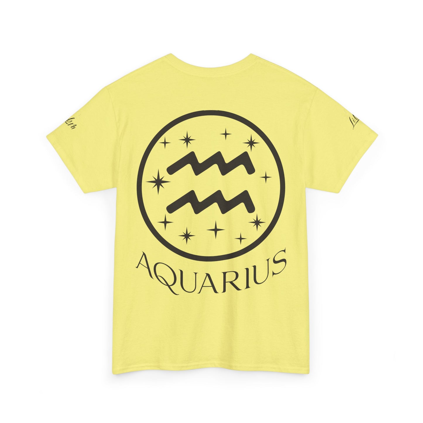 Aquarius Unisex Tee - Sustainable Dual Print Heavy Cotton Shirt for Adults