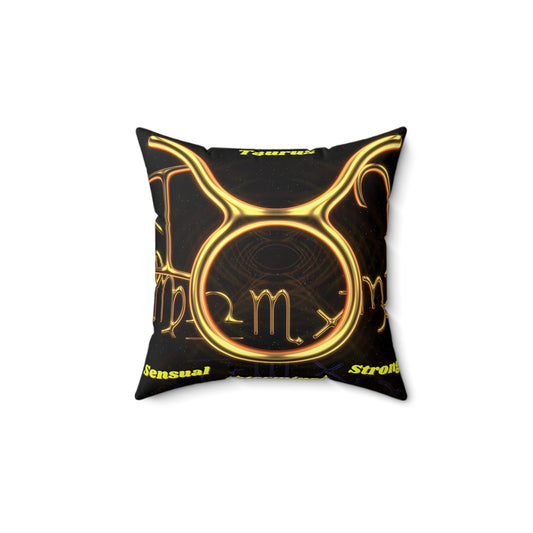 Spun Polyester Square Pillow___Taurus