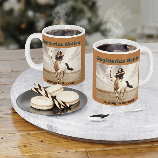 Sagittarius ( scratch resistant)  Ceramic Mugs/ Brown (11oz / 15oz /20oz)
