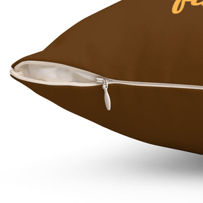 Brown Accent/ Spun Polyester Square Pillow__Aries Nation