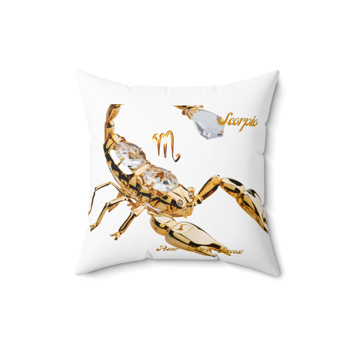 Spun Polyester Square Pillow____Scorpio/White
