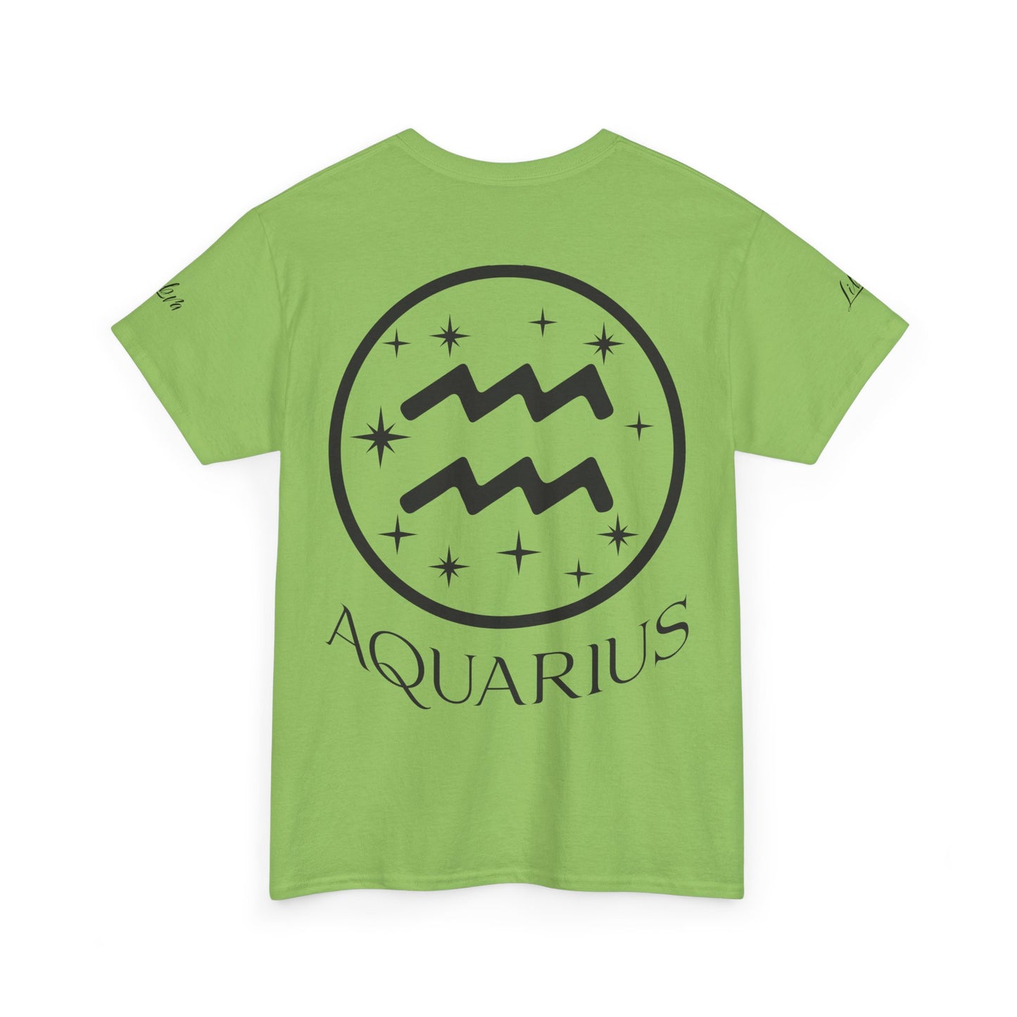 Aquarius Unisex Tee - Sustainable Dual Print Heavy Cotton Shirt for Adults