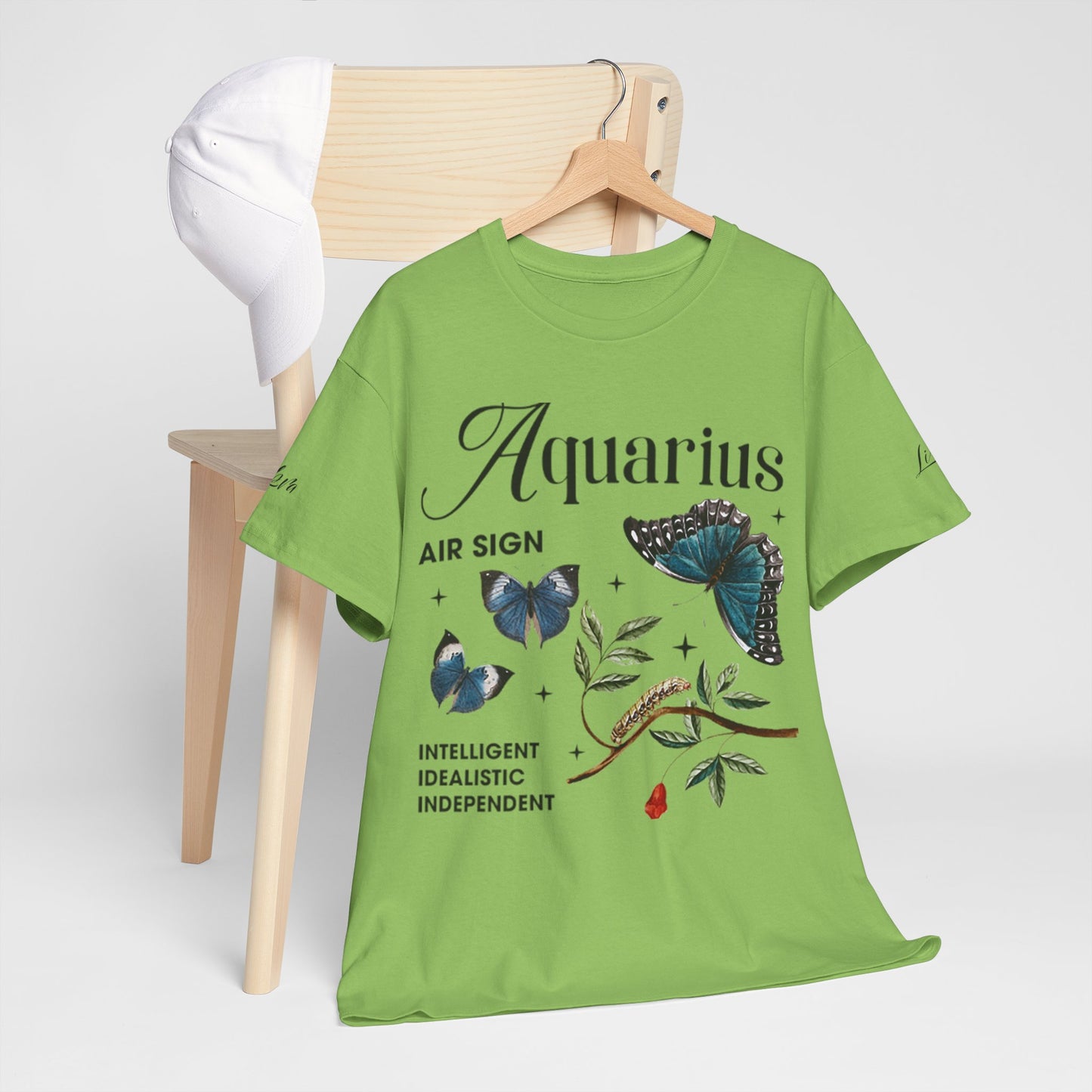 Aquarius Unisex Tee - Sustainable Dual Print Heavy Cotton Shirt for Adults
