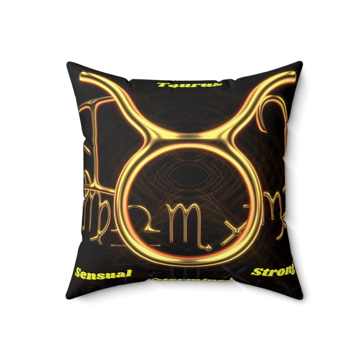 Spun Polyester Square Pillow___Taurus