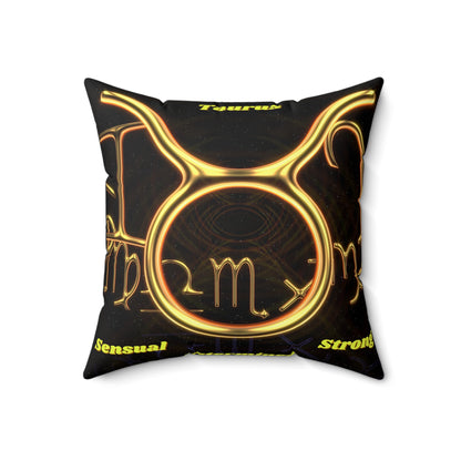 Spun Polyester Square Pillow___Taurus