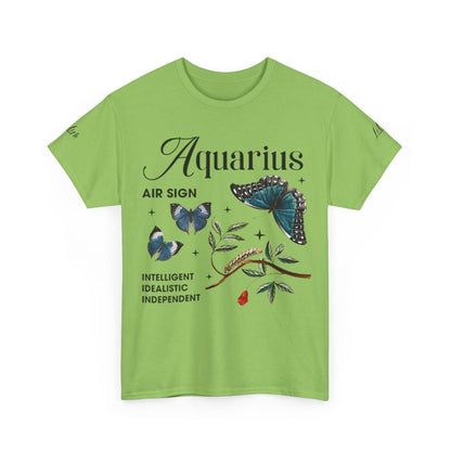 Aquarius Unisex Tee - Sustainable Dual Print Heavy Cotton Shirt for Adults