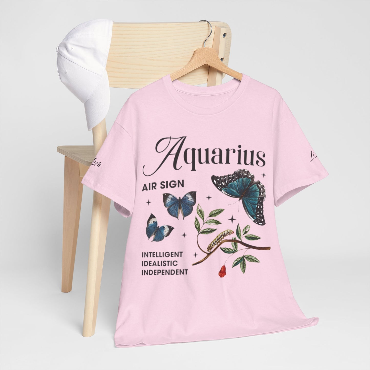Aquarius Unisex Tee - Sustainable Dual Print Heavy Cotton Shirt for Adults