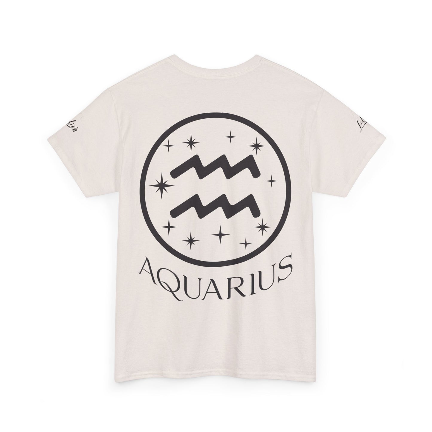 Aquarius Unisex Tee - Sustainable Dual Print Heavy Cotton Shirt for Adults