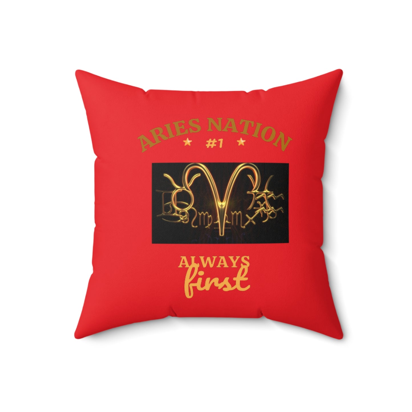 Red Accent/Spun Polyester Square Pillow__Aries Nation